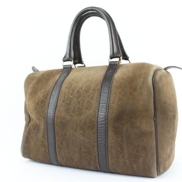 Dior Embossed Suede Monogram Trotter Boston Bag - Picture 2 of 12
